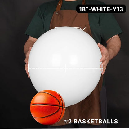 PartyWoo White Balloons 20pcs Matte White Latex Helium Balloons 18 Inch | - Image 2