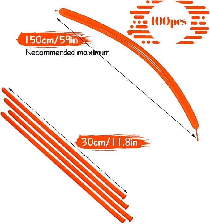 LXZFCRG 260 Balloons Orange Long Balloon - Image 2