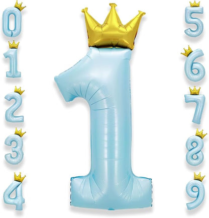 AULE 40 Inch Big Light Blue 1 Balloon Number by AULE