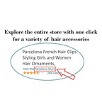 Parcelona French Clic Clac 3 1/4" Tortoise Shell Brown Celluloid No Slip Grip Snap Hair Clips for Women