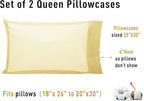 Sunflower Queen Pillowcases Set of 2, 100% Cotton Queen Size Pillow Cases 2, 20×30 inches Honeyed Straw, Soft and Breathable