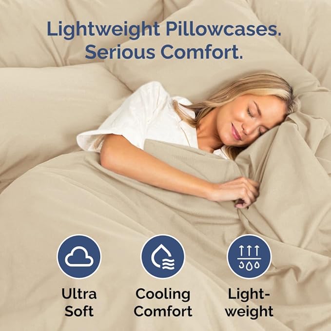 King Pillow Cases Set of 8 - Ultra Soft Hotel Quality Pillowcase Covers - Comfy & Wrinkle Free - Shrink, Stain and Fade Resistant - Easy-Care, Machine Washable Pillow Protectors - 8 Piece Set - Cream