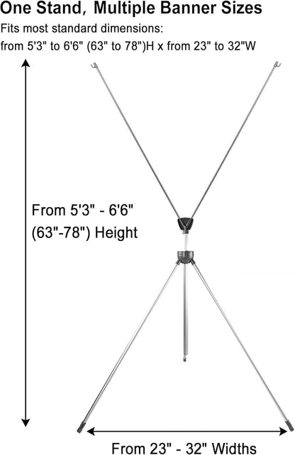 YOSE X Frame Banner Stand Fits Any Banner Adjustable Size 23"X63" to 32"X78" - Image 5