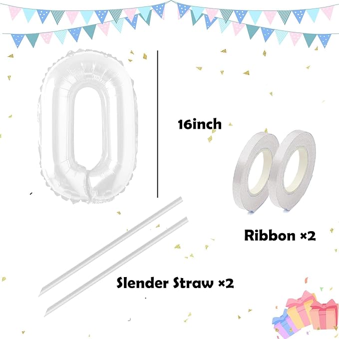 16 Inch White Letter Balloons Mylar Foil Alphabet Letter A-Z Balloons Set - Image 2