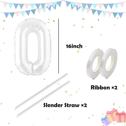 16 Inch White Letter Balloons Mylar Foil Alphabet Letter A-Z Balloons Set - Image 2