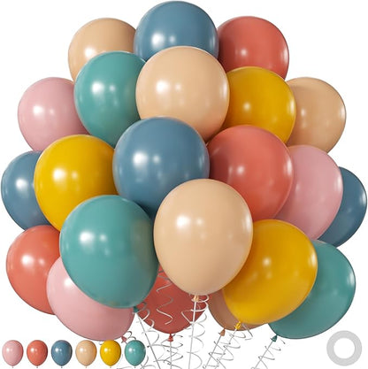 Blue Pink Yellow Balloons for Here Comes the Son Baby Shower Decorations | by JOYFLOAT