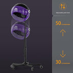 Professional Standing Hair Dryer - 1875W Floor Standing Hooded Dryer Hair Bonnet with Ionic Generator for Professional Salon Station Spa Home Use Hair Drying Treatment Adds Shine Volume (Purple)