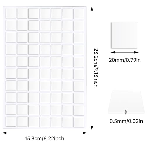 JANYUN 560 Pcs Sticky Dots, 20 mm Square Putty Clear Double Sided Tape | Glue - Image 2