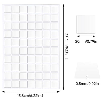 JANYUN 560 Pcs Sticky Dots, 20 mm Square Putty Clear Double Sided Tape | Glue - Image 2