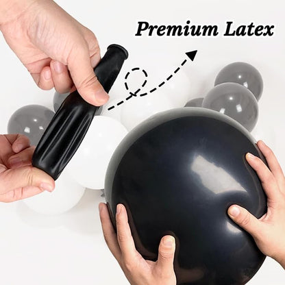 100pcs Black and White Balloons 12 Inch Thickened Latex Balloons - Image 4