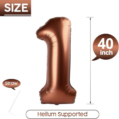 1 Balloon - Brown Birthday Number Balloons, 40 Inch Decorations Men Women | - Image 5