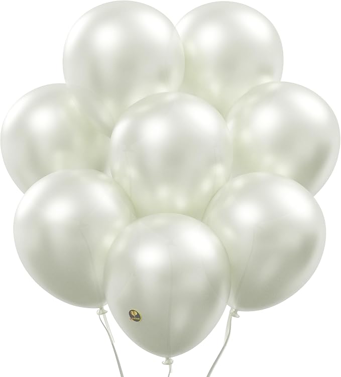 AFTERLOON® Biodegradable Natural Rubber Latex Balloons 50 pcs Pearlized White by AFTERLOON%C2%AE