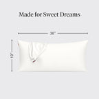 Kitsch Satin Pillowcase with Zipper for Hair & Skin, Softer Than Silk Pillow Cases Queen, Wrinkle-Free, Smooth and Cooling Satin Pillow Covers, King Size 19"x36" - Ivory, 2pcs
