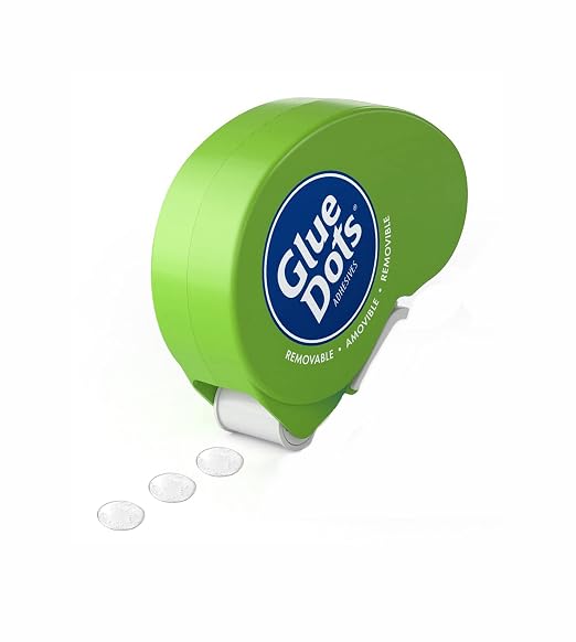 Glue Dots, Removable Dots Dot N' Go Dispenser, Double-Sided, .38 Inch, 200 Dots by GlueDots