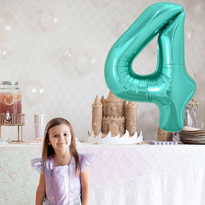 TONIFUL 40 Inch Large Teal Blue Number Balloons, Giant Jumbo Helium Foil Mylar - Image 5