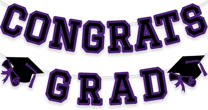 Congrats Grad Banner Graduation Party Banner Decoration Hanging Garland High by Unknown