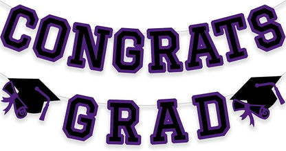 Congrats Grad Banner Graduation Party Banner Decoration Hanging Garland High by Unknown