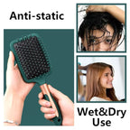 4 Pcs Hair Brush Set,Anti Static Massage Oval Comb,Detangling Brush Round Hair Brush Vent Hair Brush,Flexible Soft Pin Bristles for Long Thick Curly Wavy Dry Damaged Hair