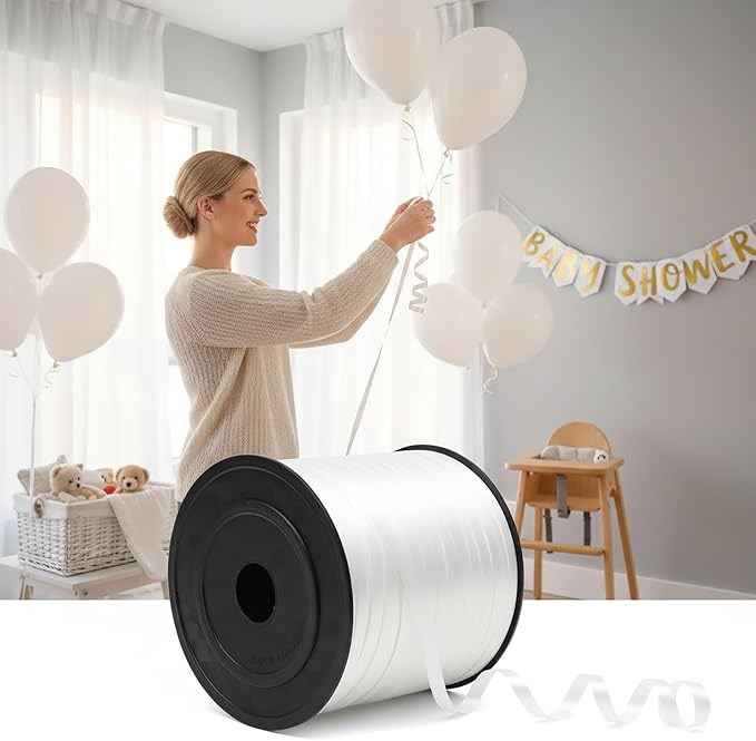 White Curling Ribbon, PP Balloon Ribbon - Image 7
