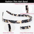 Headband Designed for Eyewear,Flex No Pressure Comfortable Hair Band Fashion Acetate Headbands for Womens Sisters Girls Gifts-Amber