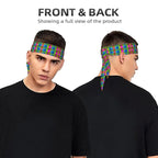 Men Women Beauty Skinny Sports Sweat Band Hand Decor for Running Travel Spa, Long Boho Style Colorful Bill Dollars American Money Hair Band Headdress