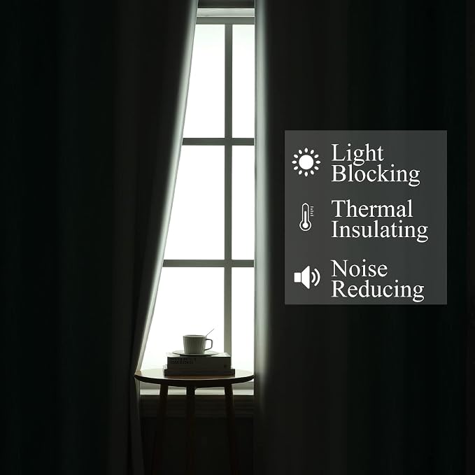 Teal and Greyish White Blackout Curtains 45 Inch Length, Light Blocking - Image 3