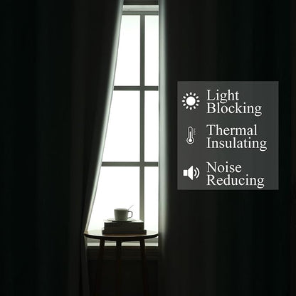 Teal and Greyish White Blackout Curtains 54 Inch Length, Light Blocking - Image 3