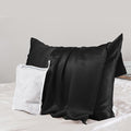PROMEED Upgraded Grade 6A+ Black Silk Pillowcase with Zipper, 23 Momme Natural Mulberry Silk Pillow Cases for Hair and Skin - Easy Care with Free Laundry Bag (King 20"x36", Black)