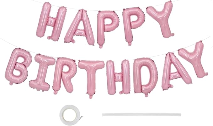 16" Happy Birthday Foil Letter Balloons Banner Set | Alphabet Balloons by EHCBHG