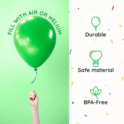ZENO Kelly Green Balloons 50pcs 12 Inch / 30cm Helium Grade Latex Balloons - Image 4