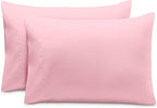 Bare Home Microfiber Pillow Cases - Toddler Size Set of 2 Cooling Pillowcases Double Brushed Light Pink Pack Easy Care (Toddler Pillowcase 2, Light Pink)