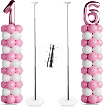 TekXYZ Telescoping Balloon Stand Set of 2, 1.5-7FT Adjustable Height | Sturdy & by TEKXYZ