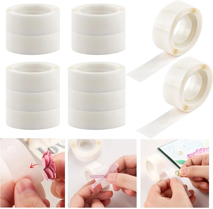BAOFALI 3600 Pcs 1/8in 12 Roll Ultra Thin Adhesive Dots, Double Sided Stickers by BAOFALI