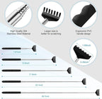 4Pcs Different Back Scratcher Extendable Back Massager Tool with Rubber Handles, Metal Portable Telescoping Back Scratcher, Stocking Stuffers for Men Women Christmas Gift (Black)