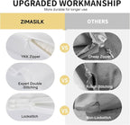 ZIMASILK Upgraded 100% 6A Grade Pure Mulberry Silk Pillowcase for Hair and Skin Silk Pillow Cases with Reinforced Hidden Zipper, More Soft & Durable, Gift Box (Queen 20"x30" Ivory)