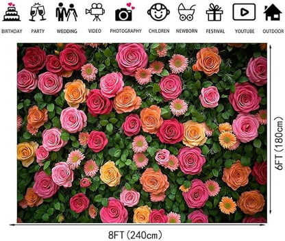Floral Backdrop for Photography Mother's Day Backdrop Wedding Backdrops Spring - Image 6