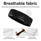 Headbands for Women Men Unisex Love Heart Nurse Heartbeat Black And White Art Non Slip Sports Sweatbands for Running, Cycling, Yoga, Fitness