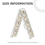 Men's Women Fashion Sports Sweatband Hand Decor for Running Fitness Spa, Long Multifunction Gold Marble Texture White Head Ribbon Headwear