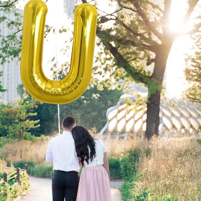 TONIFUL 40 Inch Large Gold Letter U Foil Balloons Alphabet Balloons | Giant - Image 4