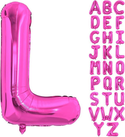 Hot Pink Letter L Balloons, L Letter Balloon 40 Inch Foil L Balloon | Hot Pink by BBPOOL