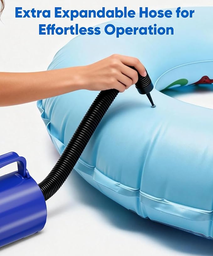 Electric Air Pump with Hose for Inflatables, High Power Inflator Deflator Blow - Image 3