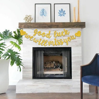 BEISHIDA Glitter Gold Good Luck We Will Miss You Banner Party Decor No DIY | - Image 4