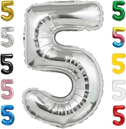 Silver Number Balloon 5 Mylar Foil Balloons 32 inch by Unknown