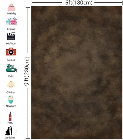 6x9ft Dark Brown Mottled Texture Photography Backdrop - Image 3