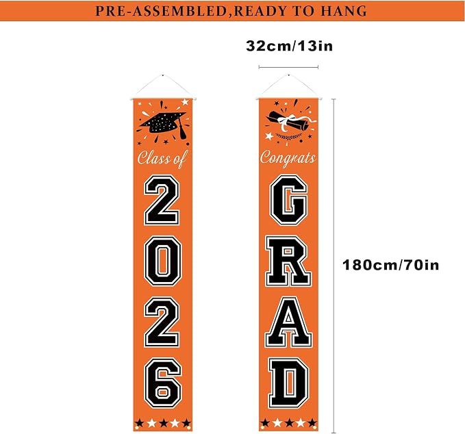 DAZONGE 2026 Graduation Party Decorations Orange and Black - Image 4