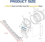 [Upgraded] 510502W Dryer Lint Filter Cover, Dryer Lint Screen Cover fit for Speed Queen, Replace D510502W, D510502LG, AP6284689, ‎Light Gray