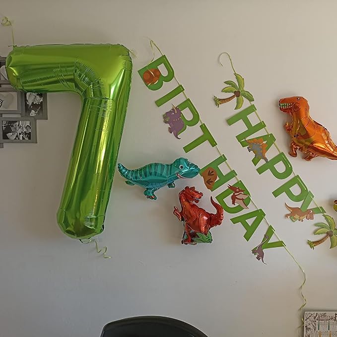 40 Inch Green Number Balloon 7, Large Number Foil Balloons Mylar - Image 3