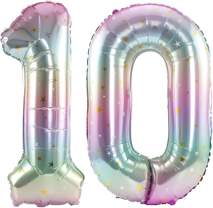 Number 10 Balloon Foil Mylar Balloons by YPSelected