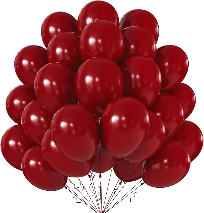 10 Inch Burgundy Red Balloons by KALOR