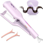 NOVUS Curling Iron Hair Crimper Waver - 1.25 Inch Anti-Scald Waves Curling Wand, Ionic Deep Waver Hair Curler Tool with Ceramic 2 Barrel for All Hair Types, Auto Shutdown Protection